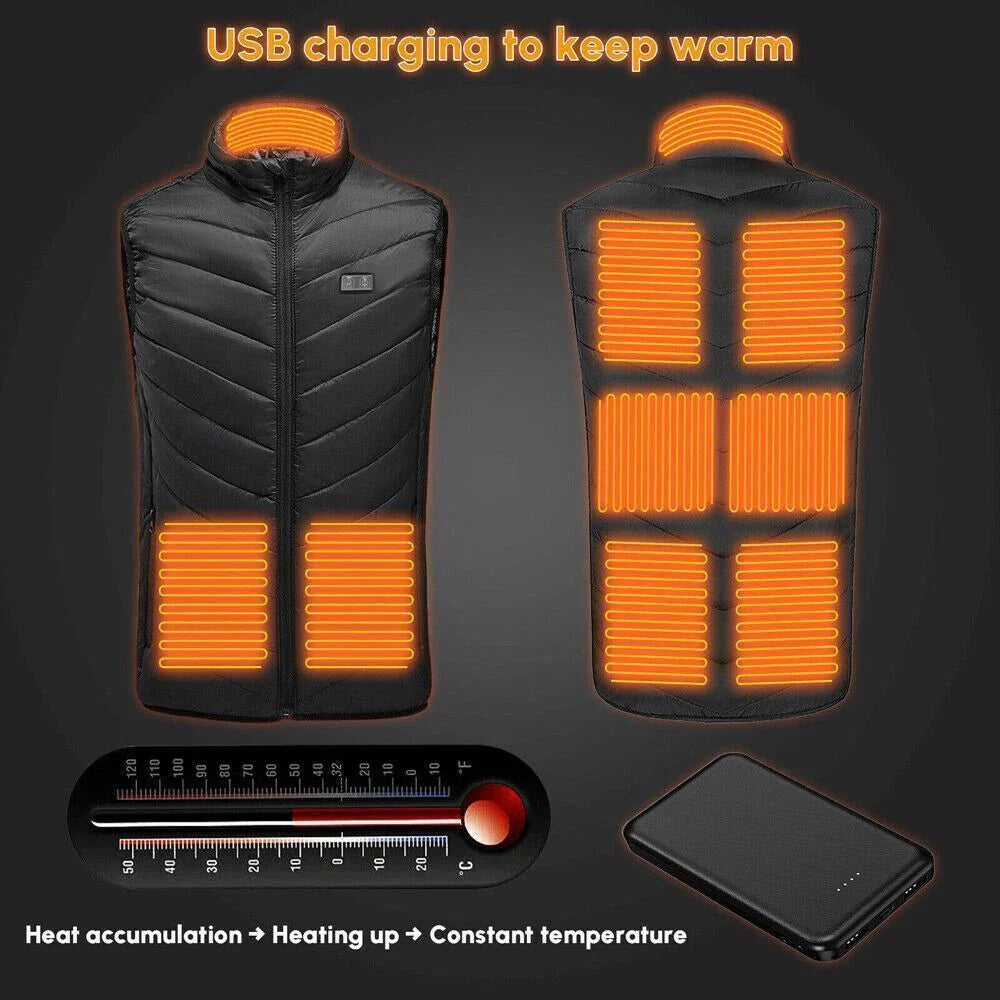 Heated Work Vest with 10000mAh Battery, 9 Heating Zones