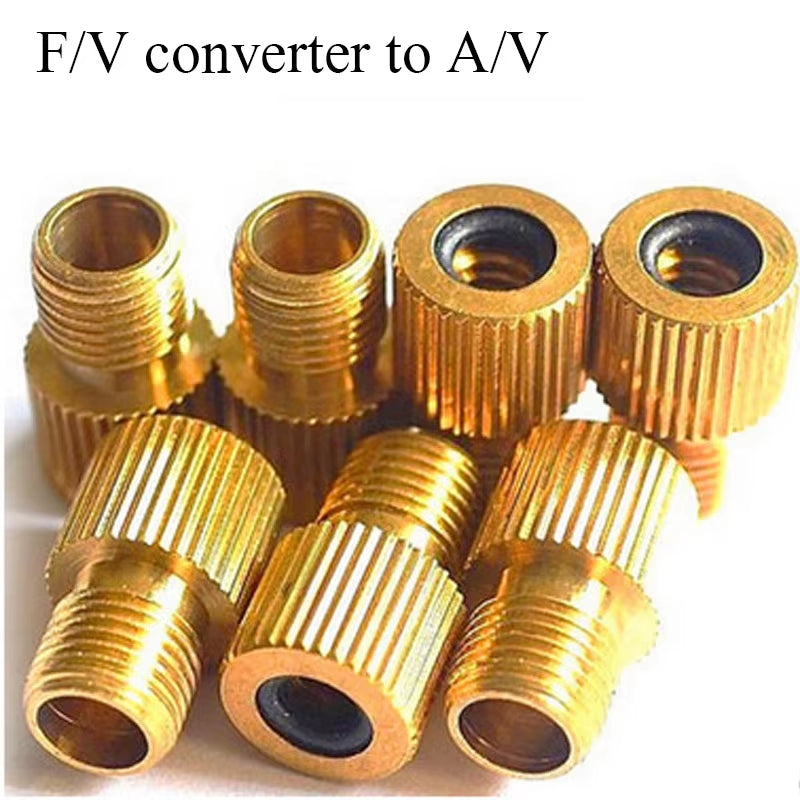 Presta to Schrader Valve Adapter, Brass Bike Tire Converter, 5-Pack – image 4