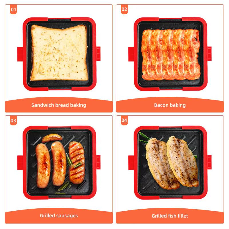 Microwave Toastie Maker – Silicone Sandwich Toaster with Non-Stick Plates – image 7