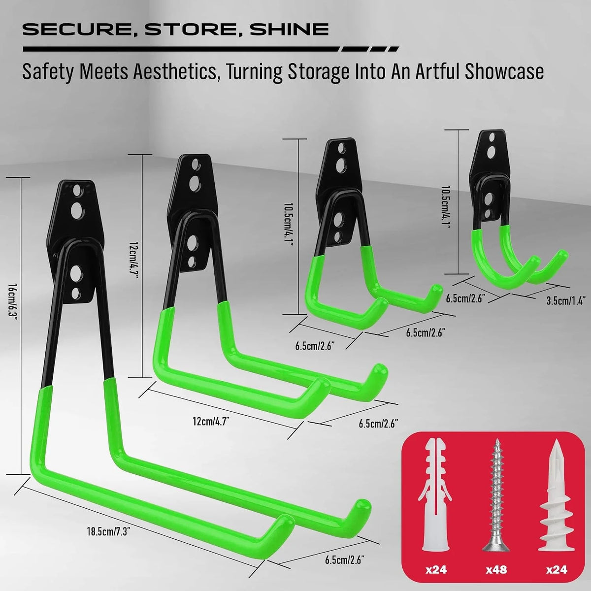 Garage Storage Hooks 30 Pcs Heavy Duty Steel Wall Hooks Set – image 2