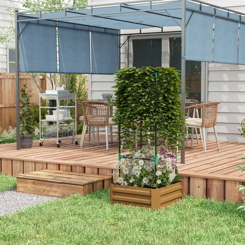 Square Raised Garden Bed with Tomato Cage Trellis, 24 x 24 in Steel – image 6