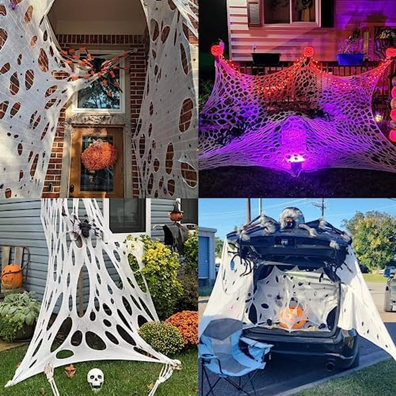 Halloween Spider Web – 450 sq ft Stretch Web Netting for Haunted House – image 4