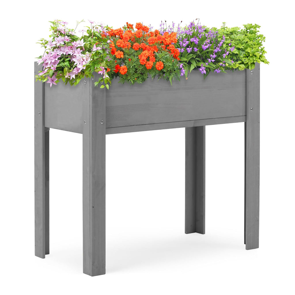 Elevated Raised Garden Bed with Legs Wooden Planter Box 31in