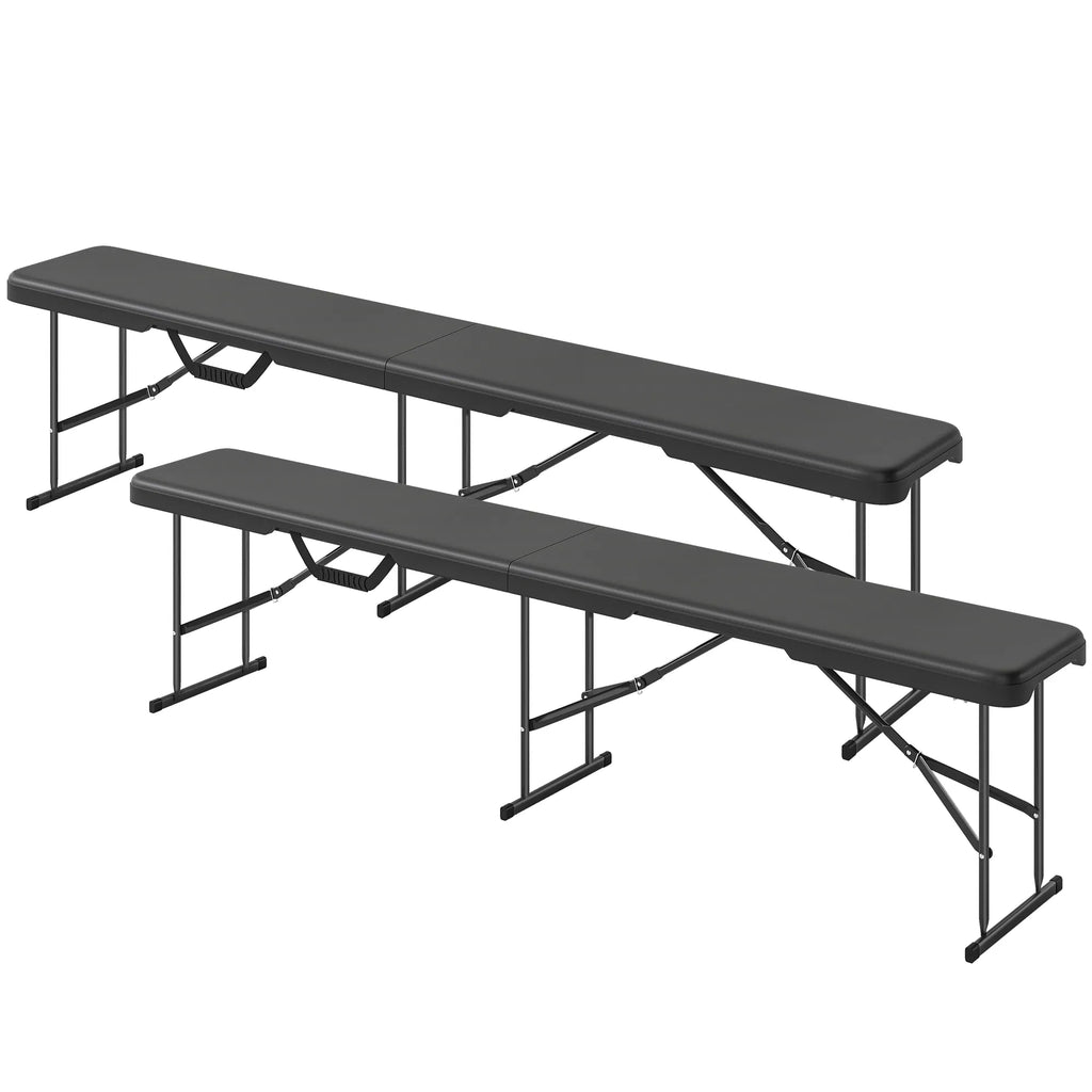 Folding Outdoor Bench Set of 2 - 6 ft HDPE Picnic Benches – image 3