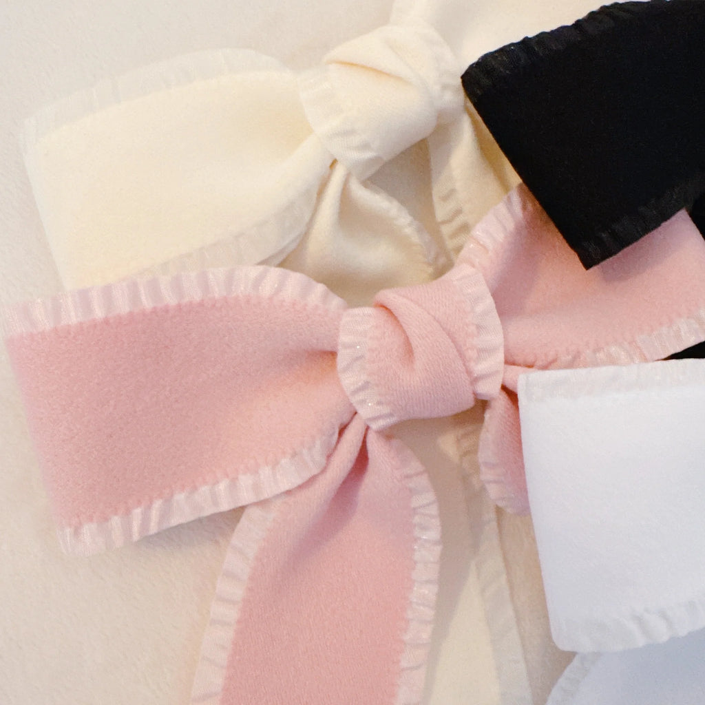 Bow Hair Clip Set – 2 Pack, Black & White – image 7