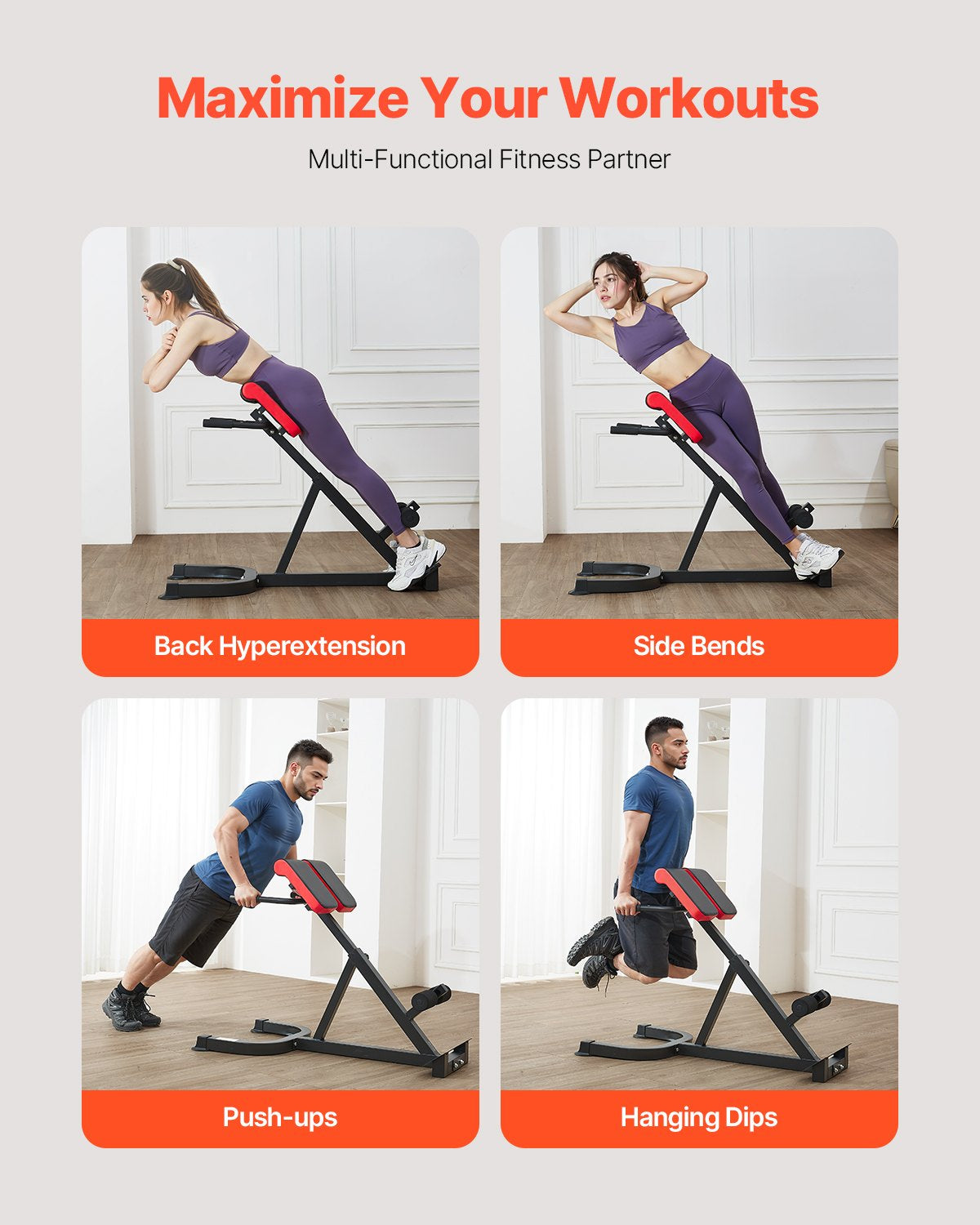 Adjustable Roman Chair Hyperextension Bench, 300 lb Capacity – image 2