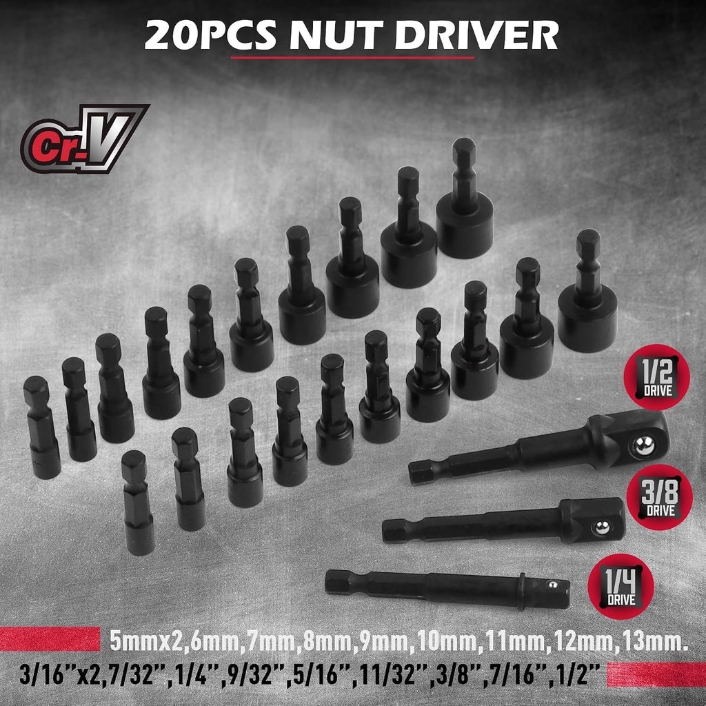 Screwdriver Bit and Nut Driver Set, 244-Piece SAE and Metric – image 5