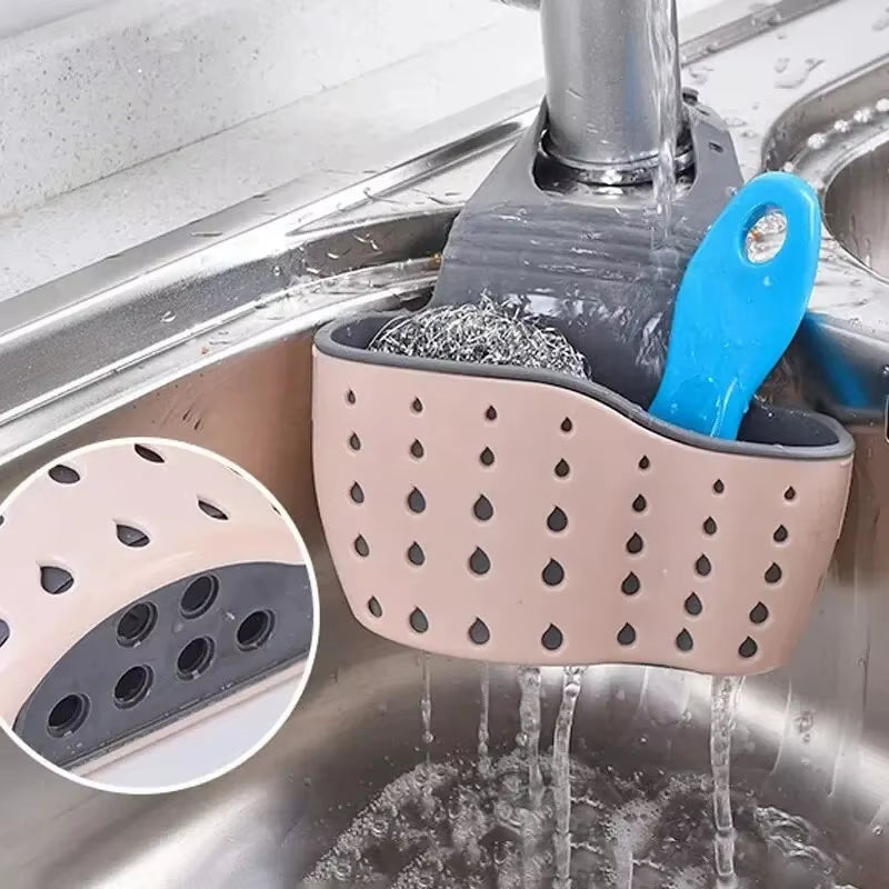 Hanging Sponge Holder - Adjustable Rubber Sink Drain Basket – image 3