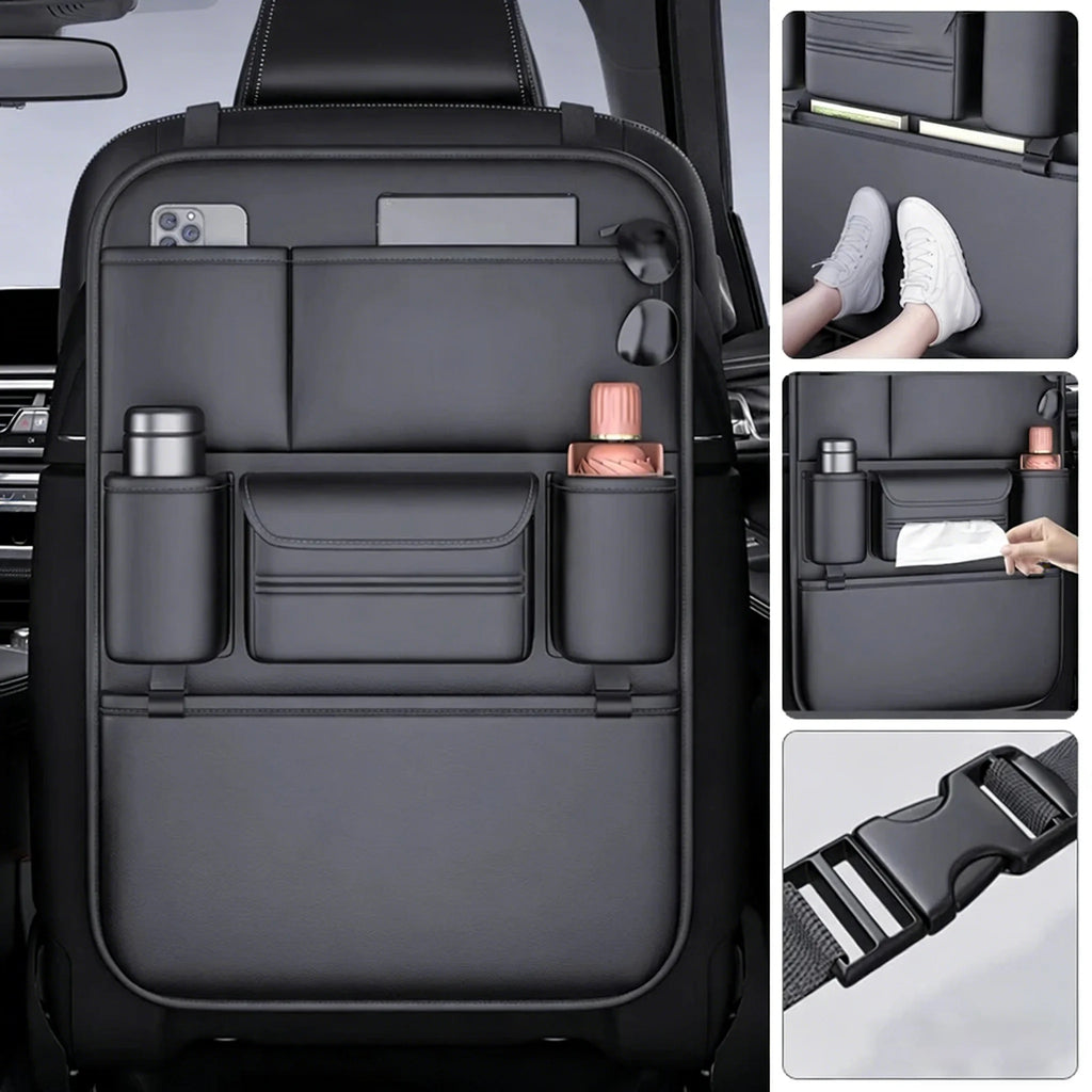 Backseat Organizer 6-Pocket - Waterproof Kick Mat with Tissue Holder – image 2