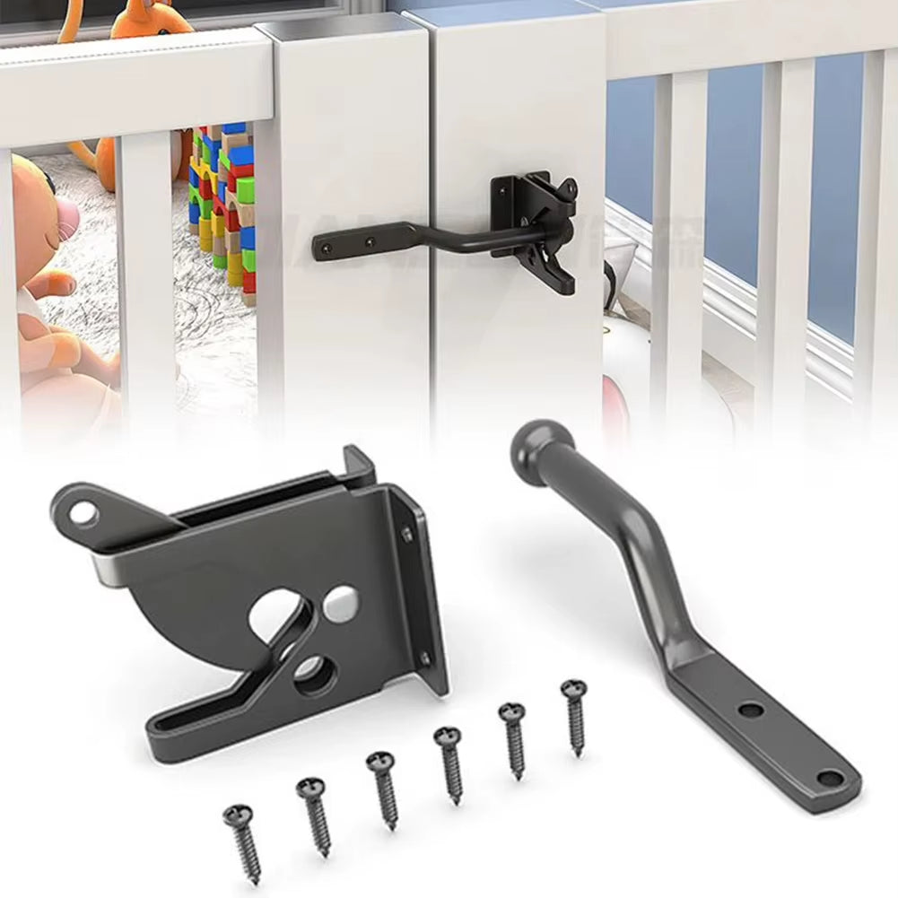 Farm Gate Latch, Self-Locking Post Mount Slam Catch for Pasture Fence Gates, Steel