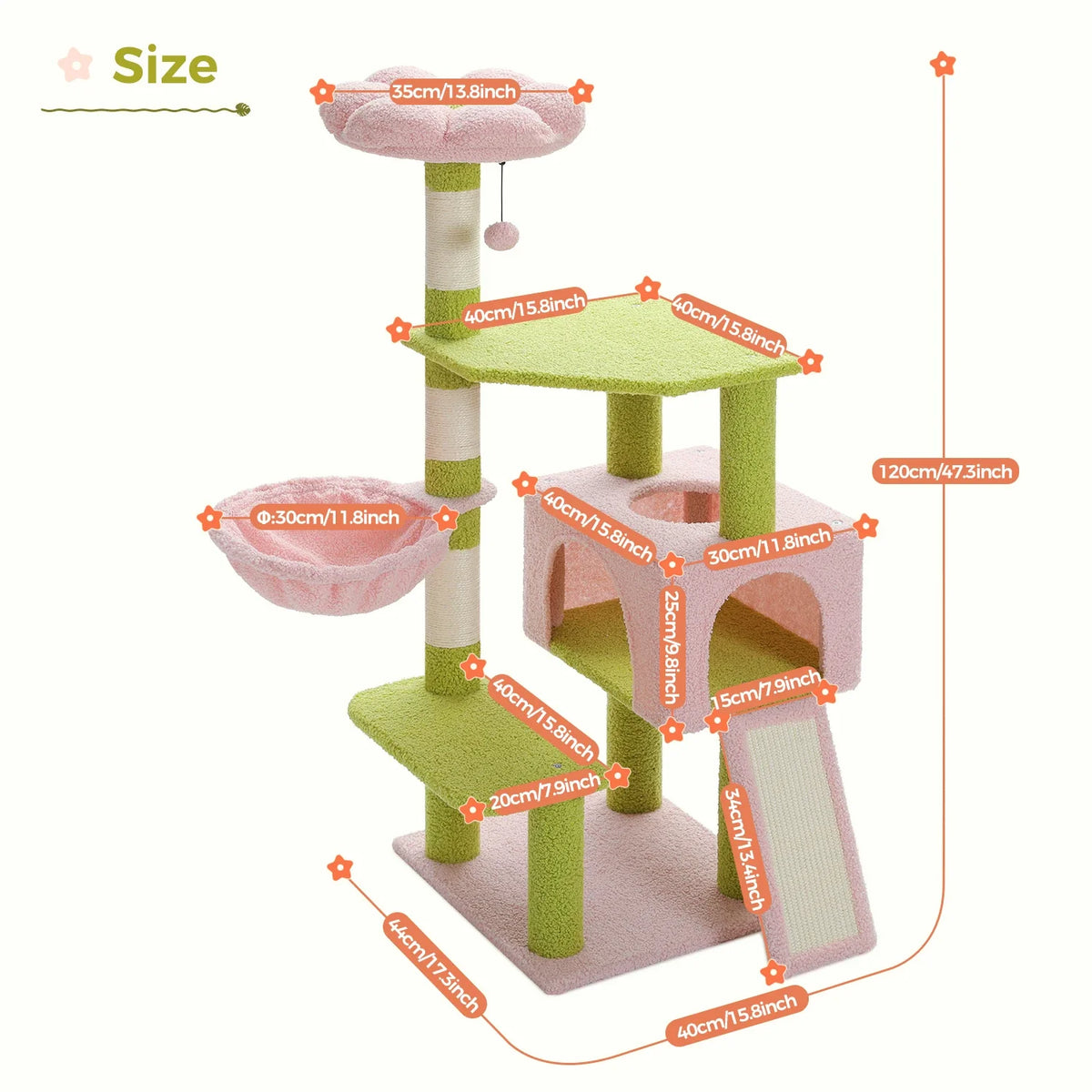 Flower Cat Tree – Multi-Level Cat Tower with Sisal Posts – image 3