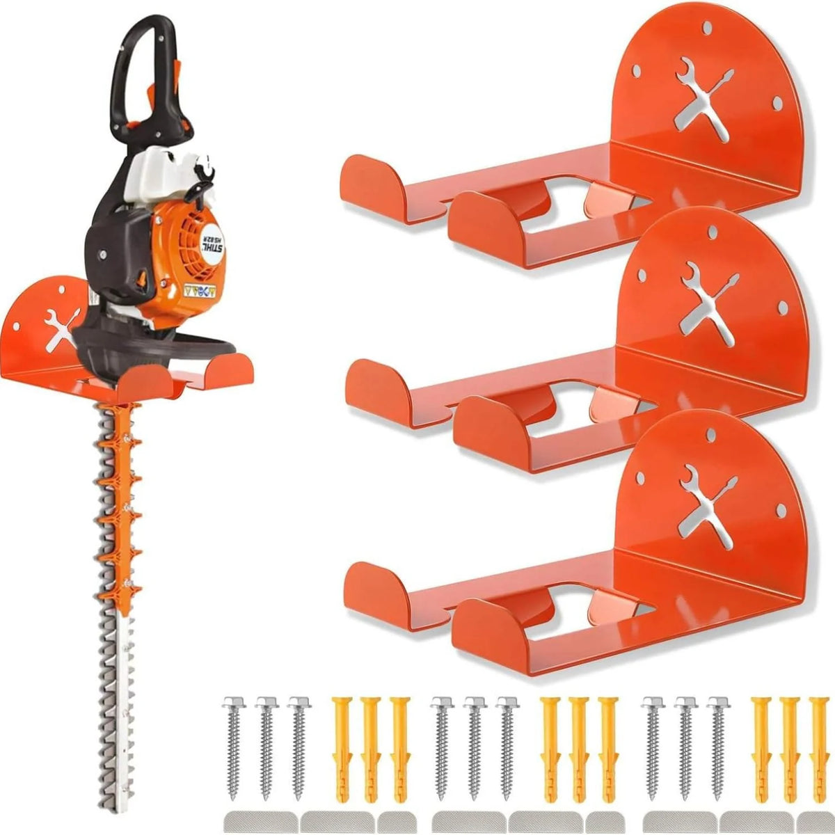 String Trimmer Wall Rack, 8 in Heavy Duty Steel Garage Hanger