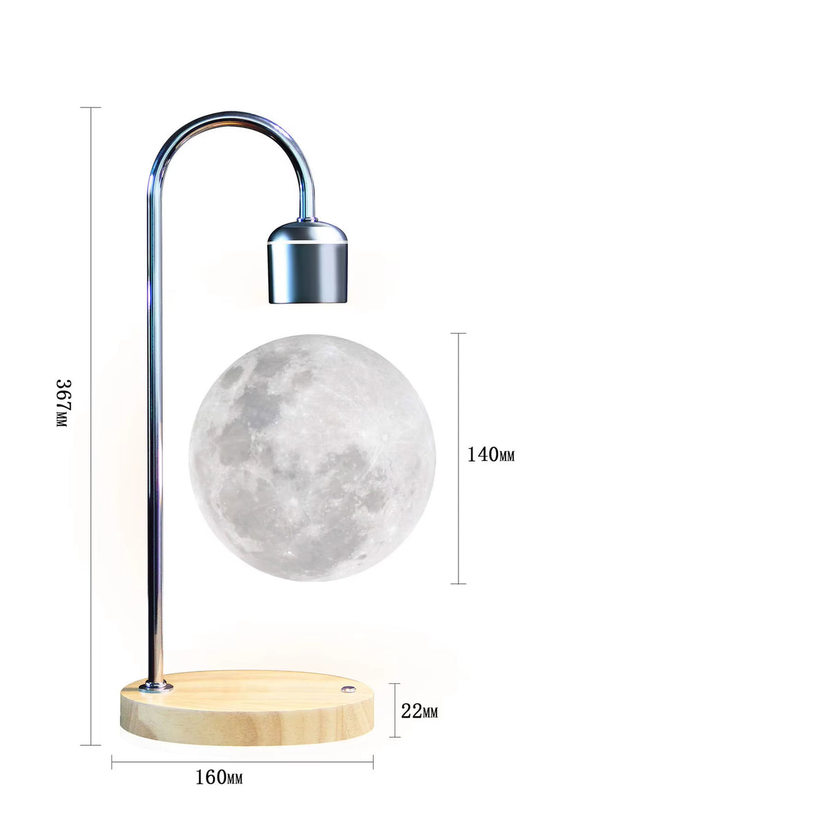 3D Floating Moon Lamp - Magnetic Levitation LED Night Light