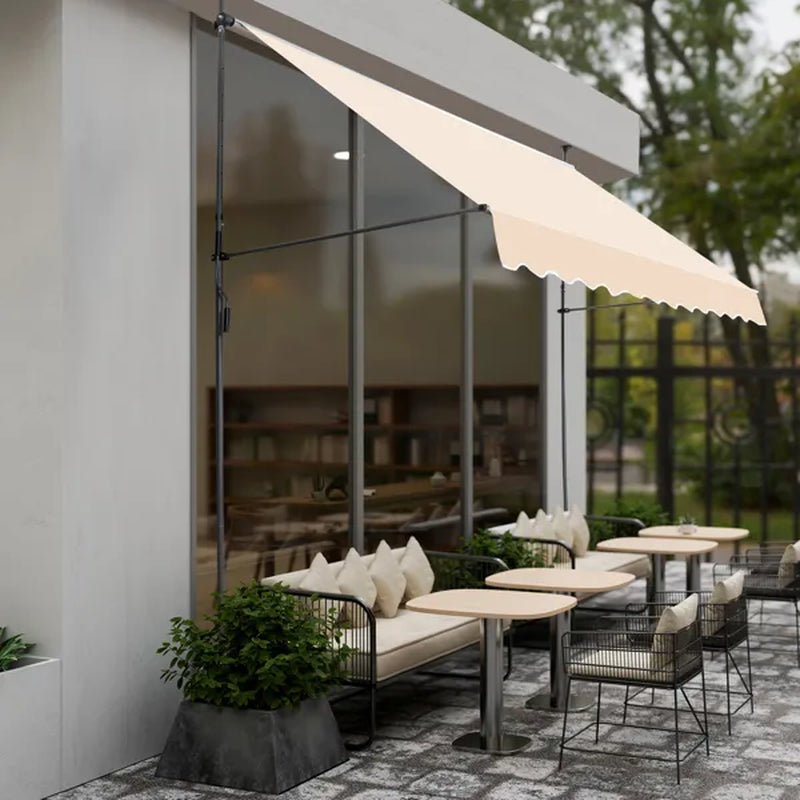 Retractable Patio Awning 118 x 47 in, No-Drill Crank Sun Shade – image 6