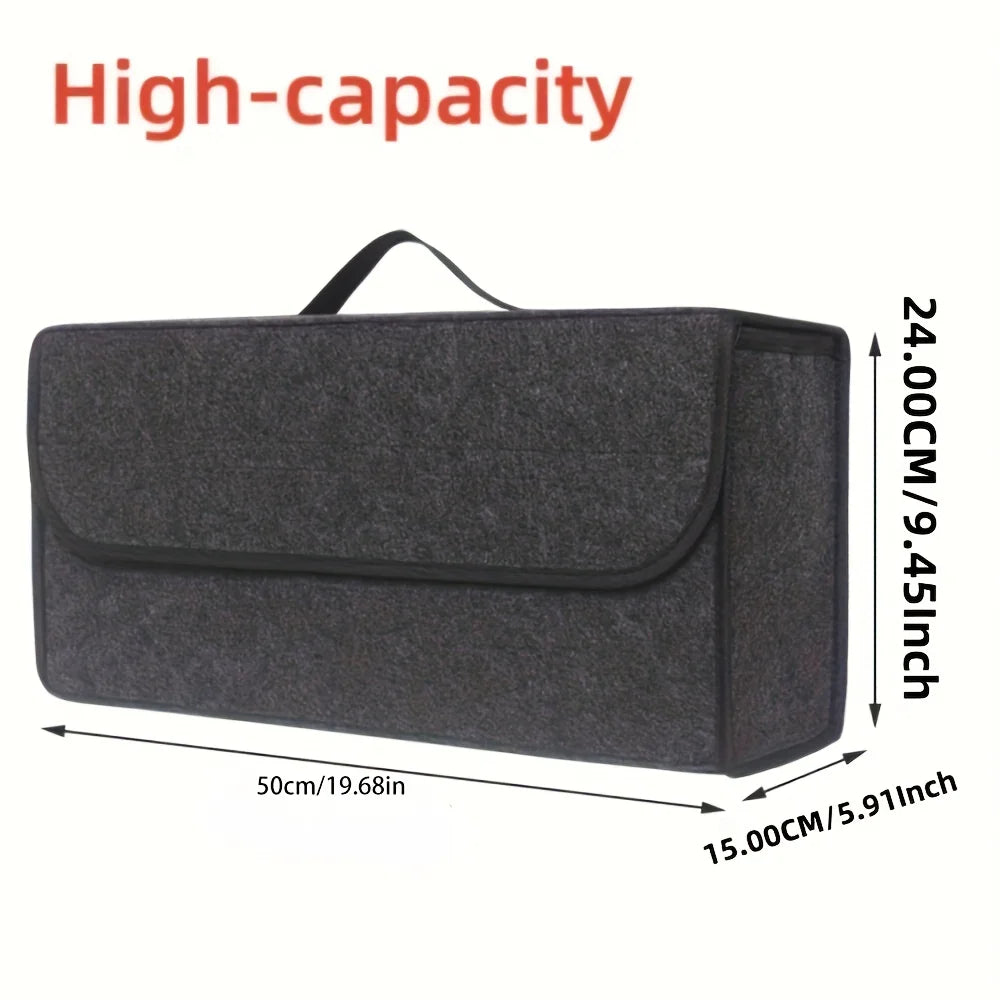 Soft Felt Car Trunk Storage Box with Dividers – image 6
