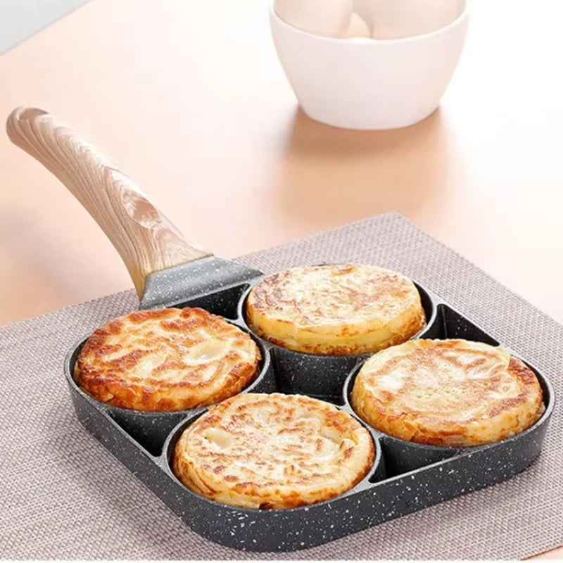 4-Hole Nonstick Egg Pan - Omelette & Breakfast Frying Pan