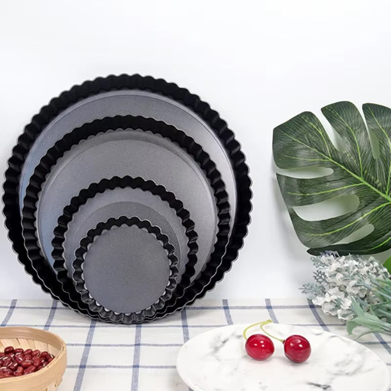 6 Piece Mini Tart Pan Set, 4 Inch Removable Bottom Quiche Pans