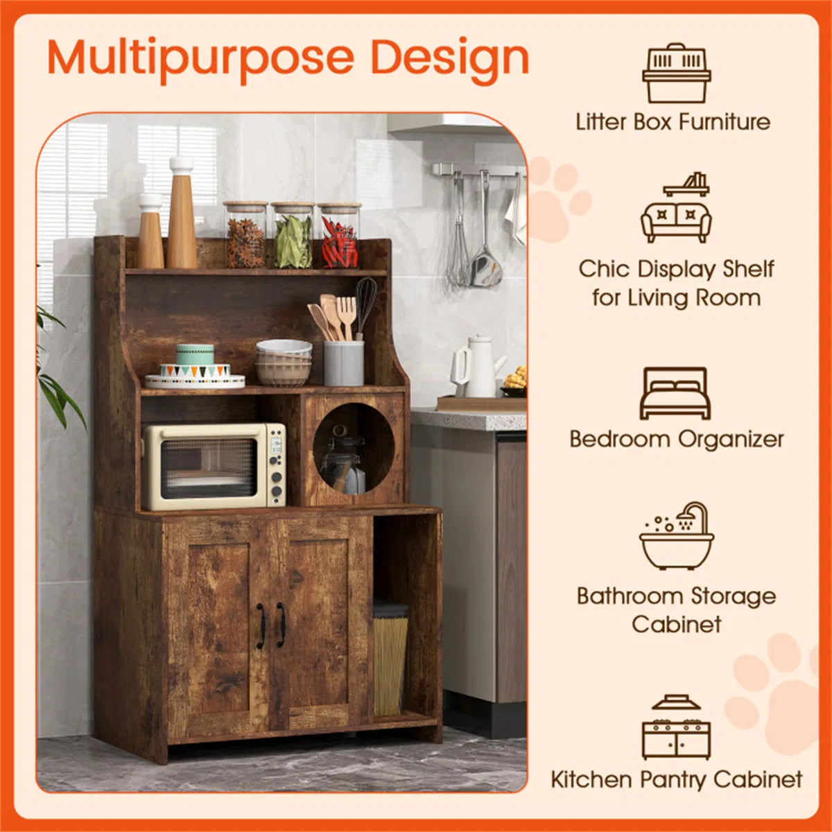 Industrial Cat Litter Box Enclosure with Storage Shelves and Condo – image 7