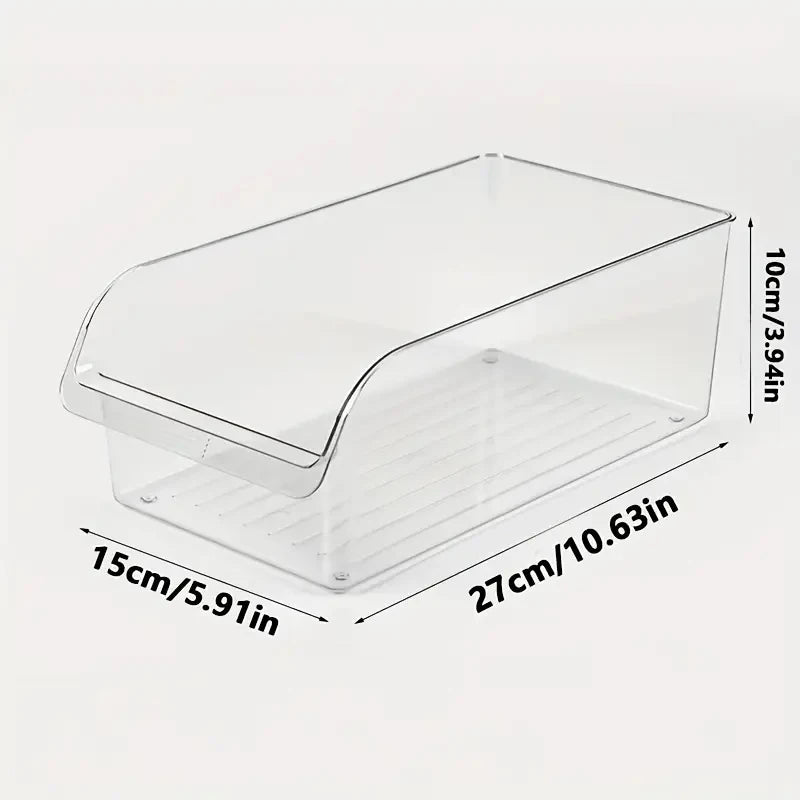 Fridge Can Dispenser Bin - Clear Stackable Soda Can Organizer