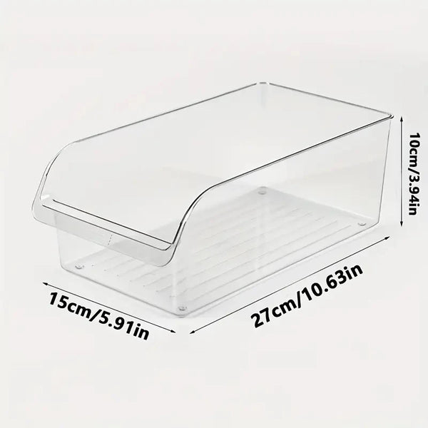 Fridge Can Dispenser Bin - Clear Stackable Soda Can Organizer