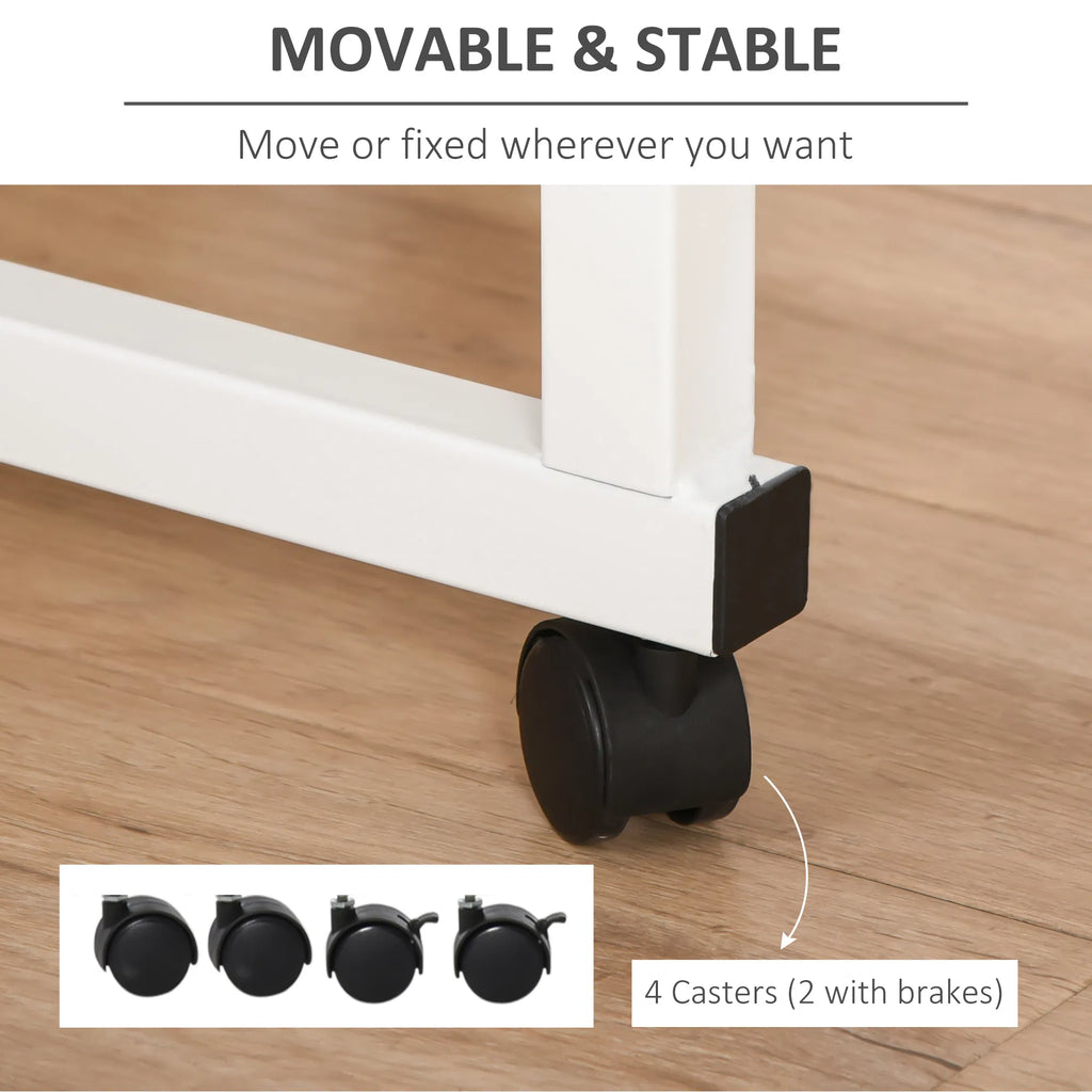 C-Shaped Mobile Laptop Desk with Wheels, Adjustable Height, Natural – image 6