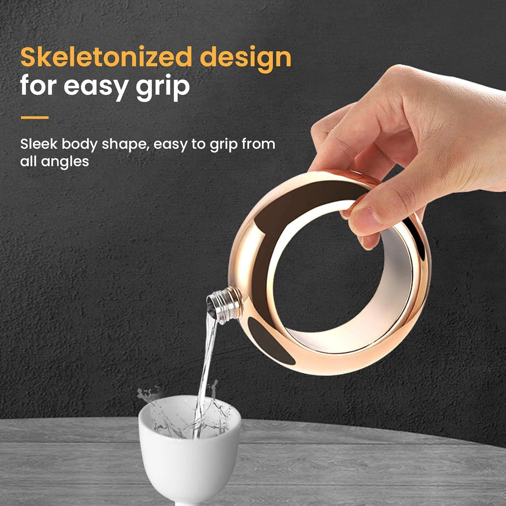 Bracelet Hip Flask with Funnel – Rose Gold Stainless Steel – image 2