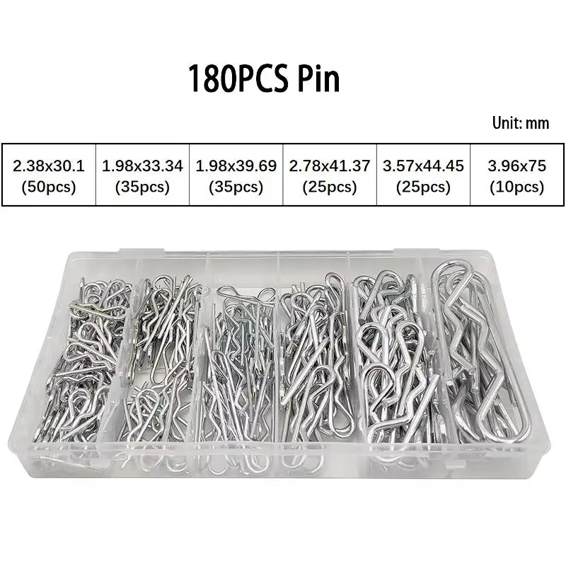 Tractor Hitch Pin Cotter Pin and R-Clip Assortment Kit, Spring Steel – image 10