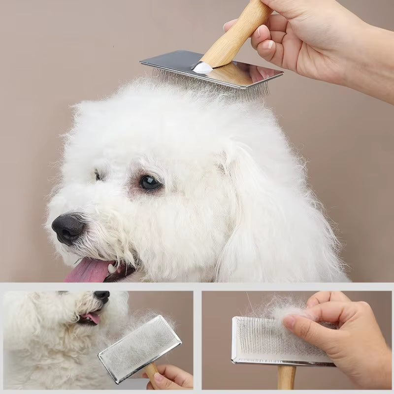 Wooden Dog Brush - Pet Massage Grooming Brush – image 3
