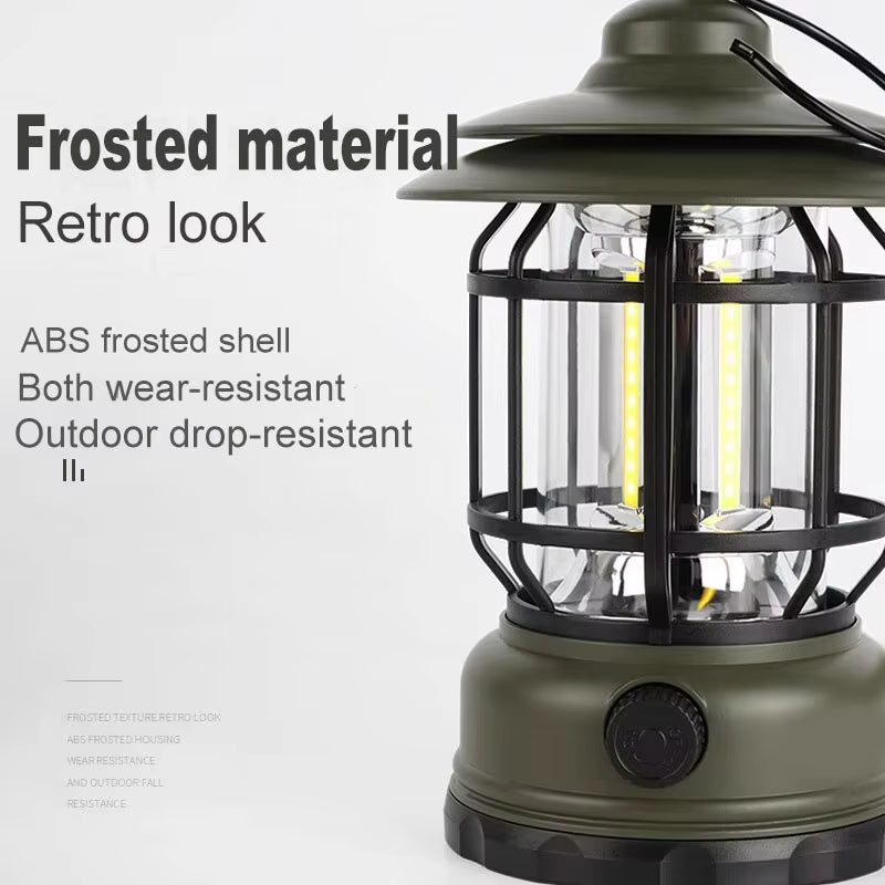 Camping Lantern - Vintage Rechargeable LED Tent Light, 300 Lumens – image 6