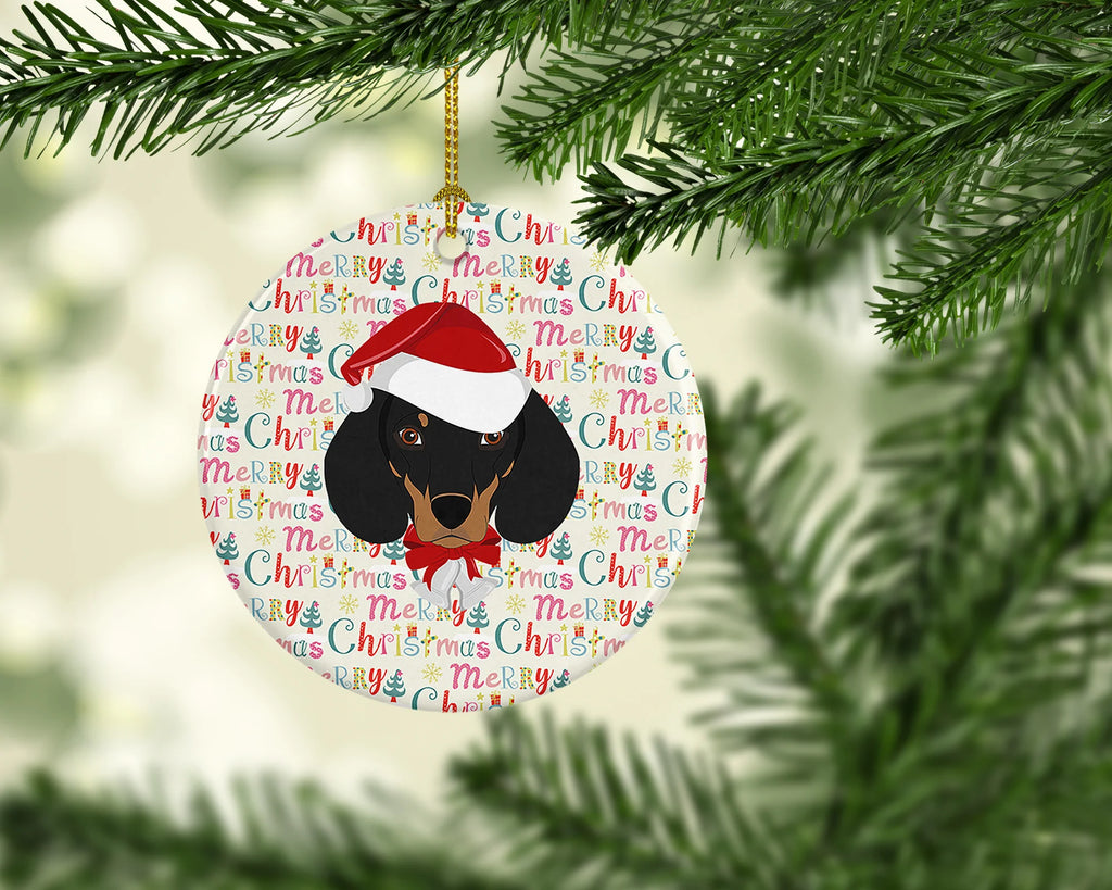 Dachshund Christmas Ornament – Ceramic Merry Christmas Keepsake – image 2