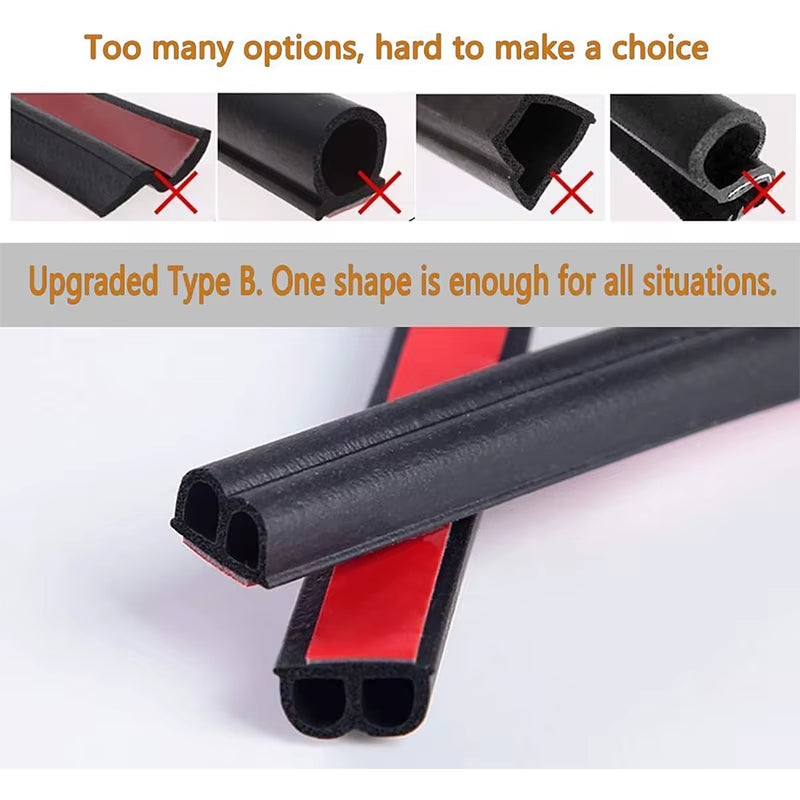 Car Door Seal Strip - B Type Rubber Weatherstrip for Noise Insulation
