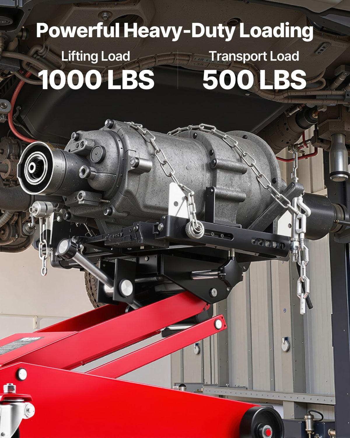 Low Profile Transmission Jack 1000 lb, 6.3-25.2 in Lift Height – image 3