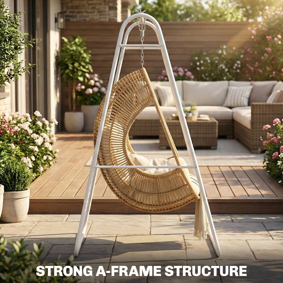 Hammock Chair Stand, Steel A-Frame for Hanging Egg Chair, 330 lb – image 4