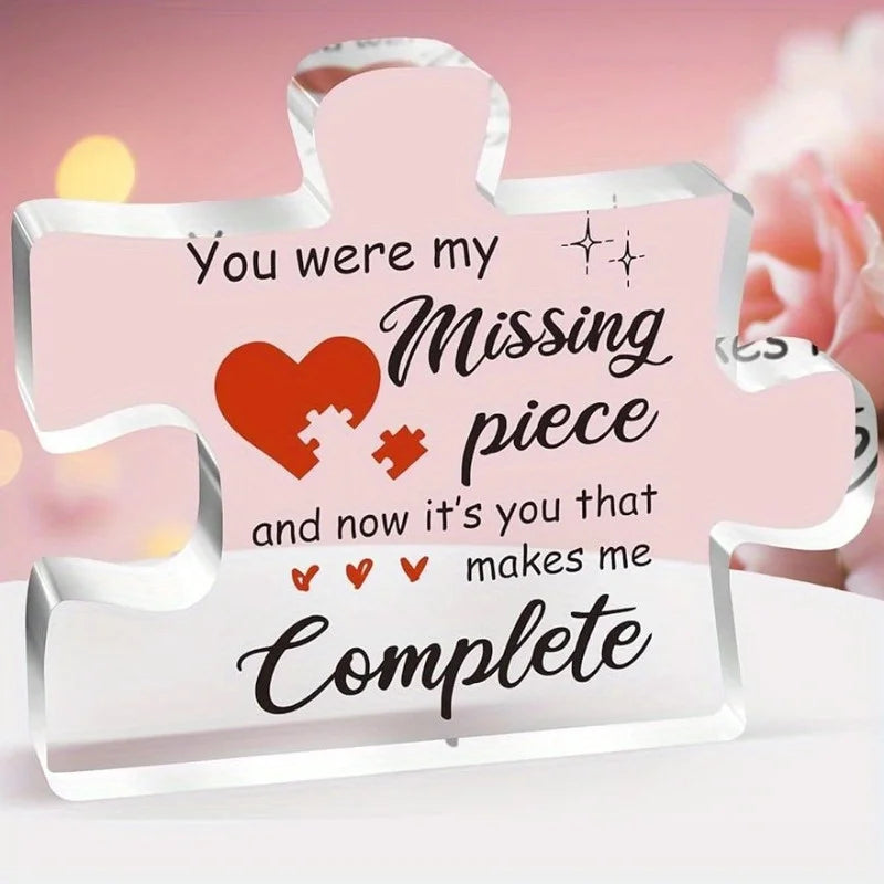 Carved Acrylic Love Plaque - Romantic Gift for Her
