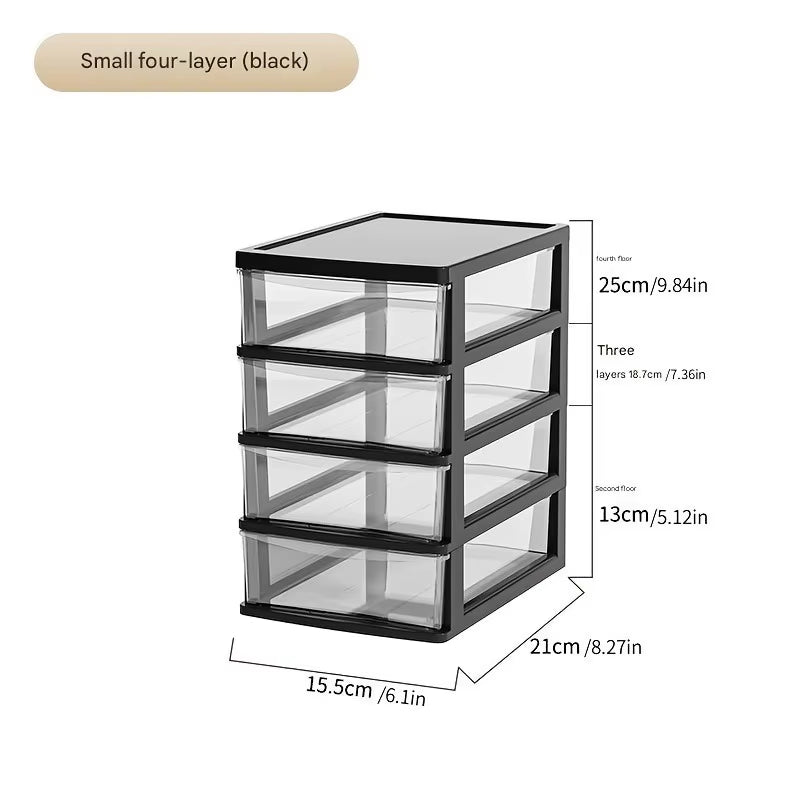 Clear Drawer Desk Organizer, Stackable 2-4 Tier – image 6