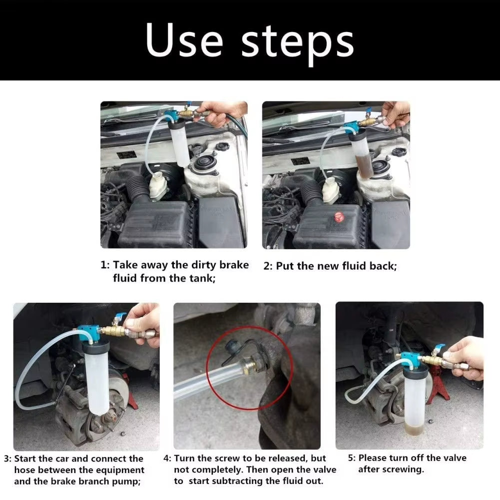 Brake Bleeder, Pneumatic One-Person Brake Fluid Vacuum Tool – image 5