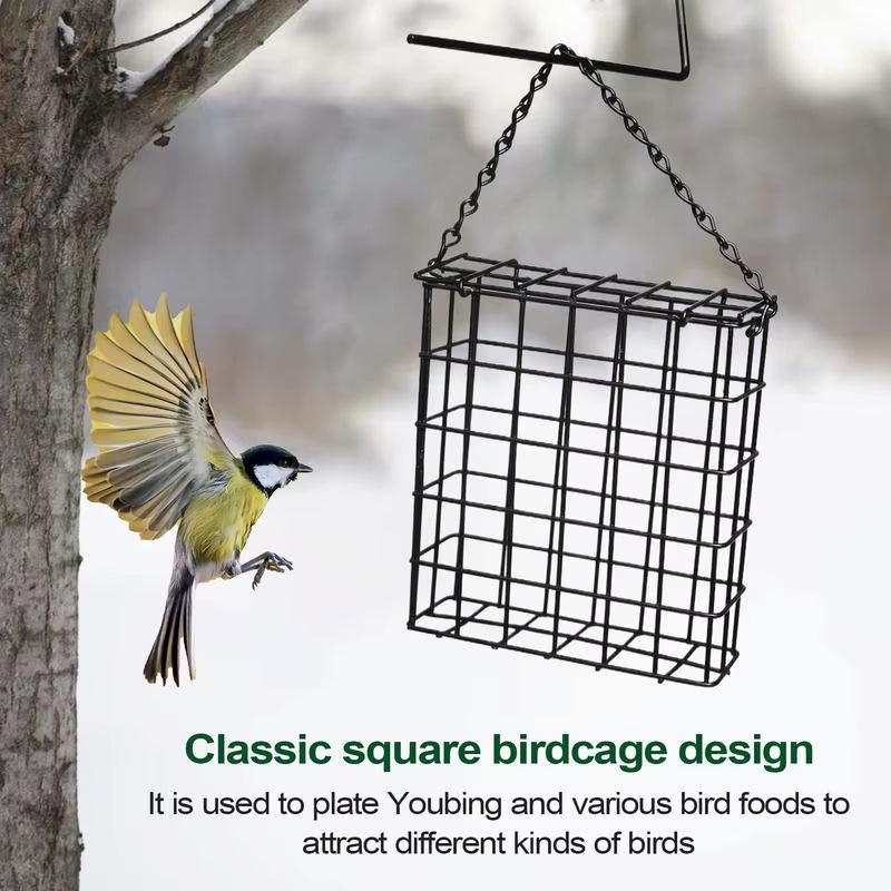 Suet Bird Feeder, Metal Cage with Hanging Chain – image 3