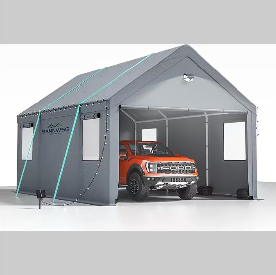 Portable Carport – 10x16 ft Heavy Duty Car Canopy Garage Tent