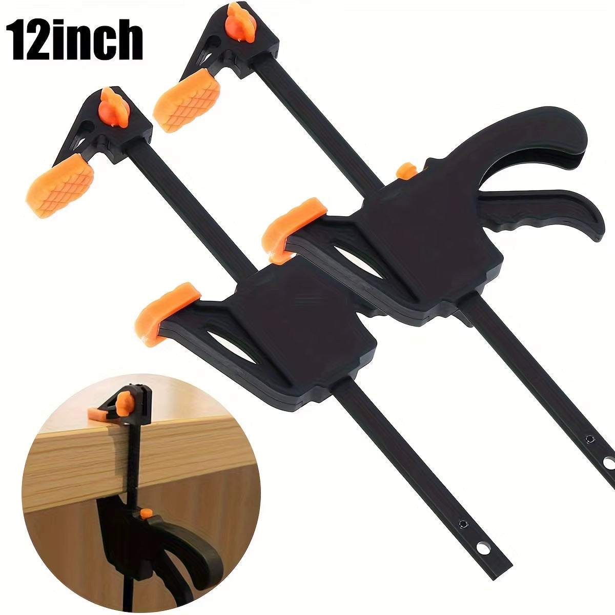 Bar Clamp 12" - One-Handed Ratchet Trigger Clamp for Woodworking