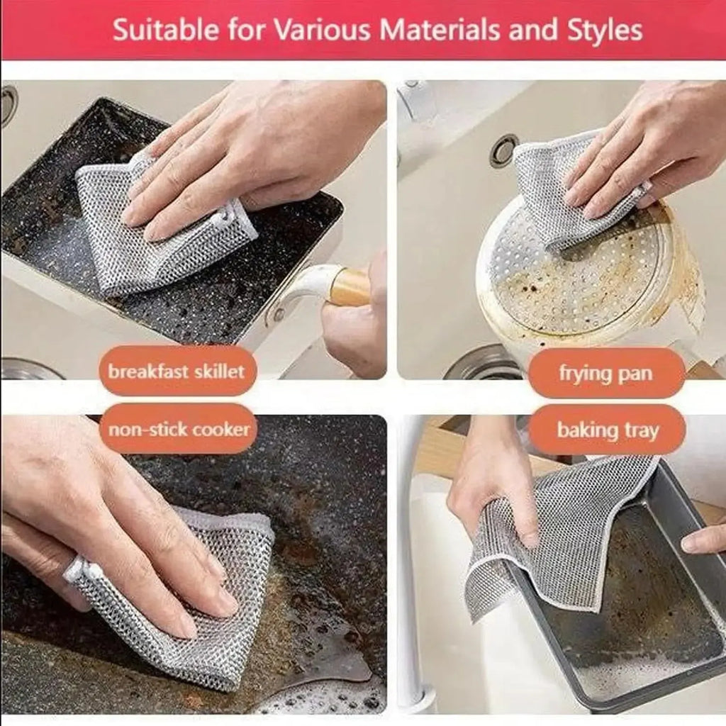 Wire Dishwashing Cloths 10-Pack - Non-Scratch Scrubbing Rags – image 5