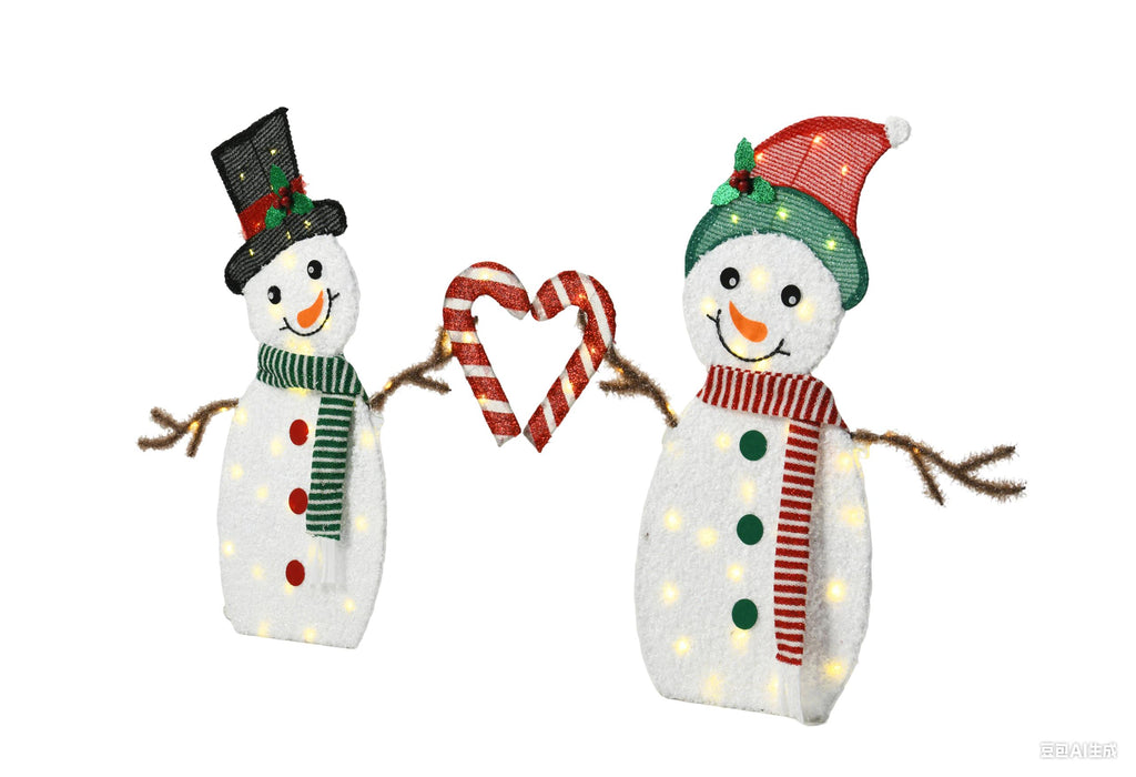 Heart Snowman Christmas Lights, Lighted Holiday Decoration – image 2