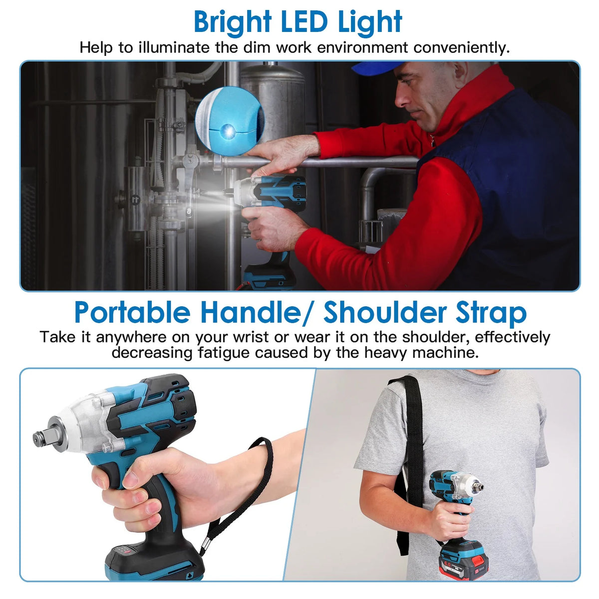 Cordless Impact Wrench 3-in-1 Brushless 1/2 in with 2 Batteries – image 6