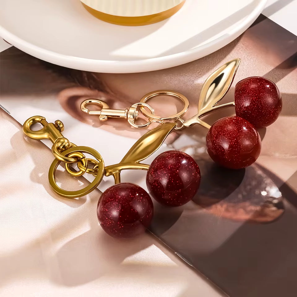 Red Cherry Keychain & Bag Charm – image 2