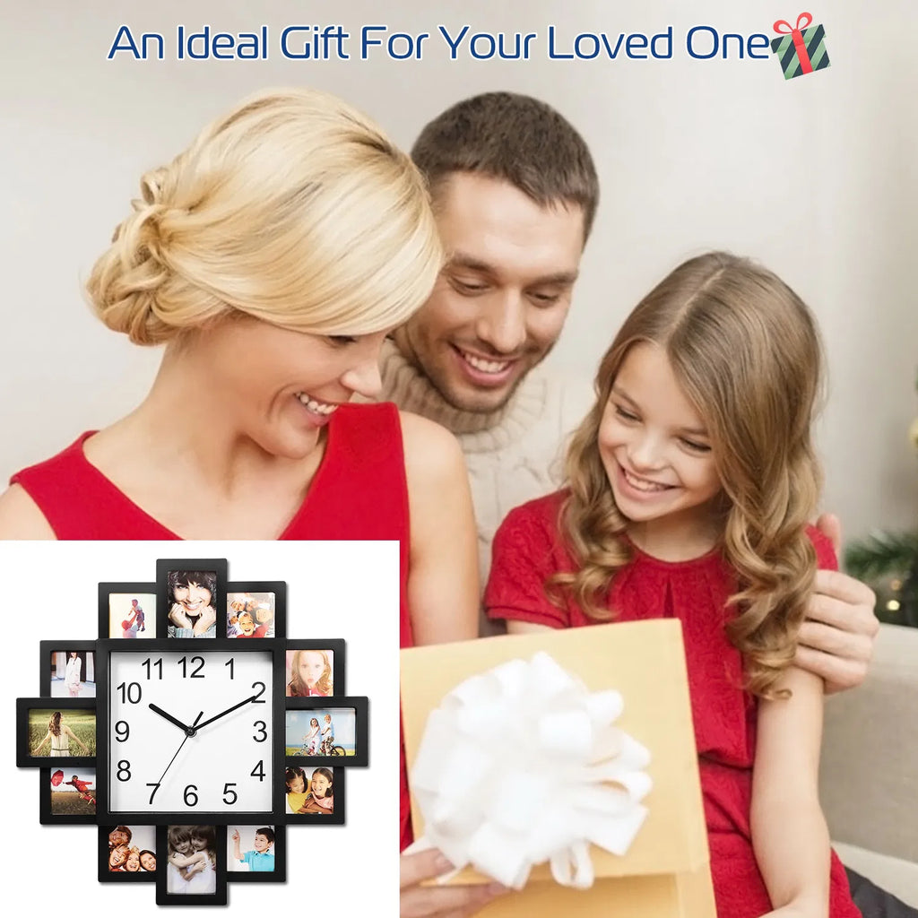 Photo Collage Wall Clock with 12 Picture Frame Slots, 15.35 in – image 8