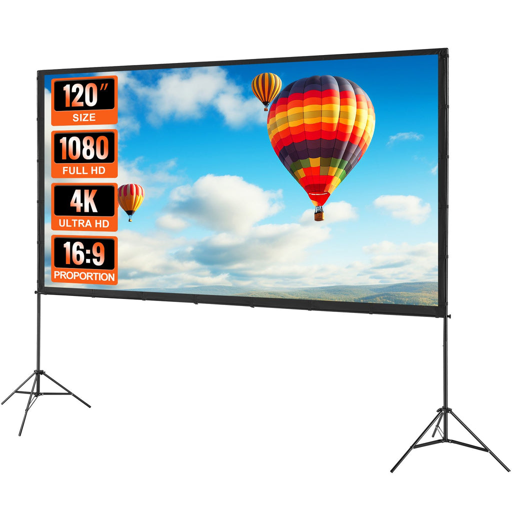 120 Inch Projector Screen with Stand, 16:9 Outdoor Movie Screen – image 2