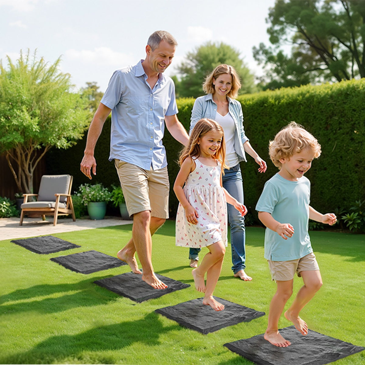 Decorative Stepping Stones 8 Pack, 15.5 in Stone-Look Path Pavers