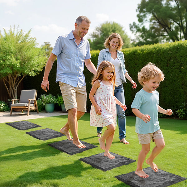 Decorative Stepping Stones 8 Pack, 15.5 in Stone-Look Path Pavers