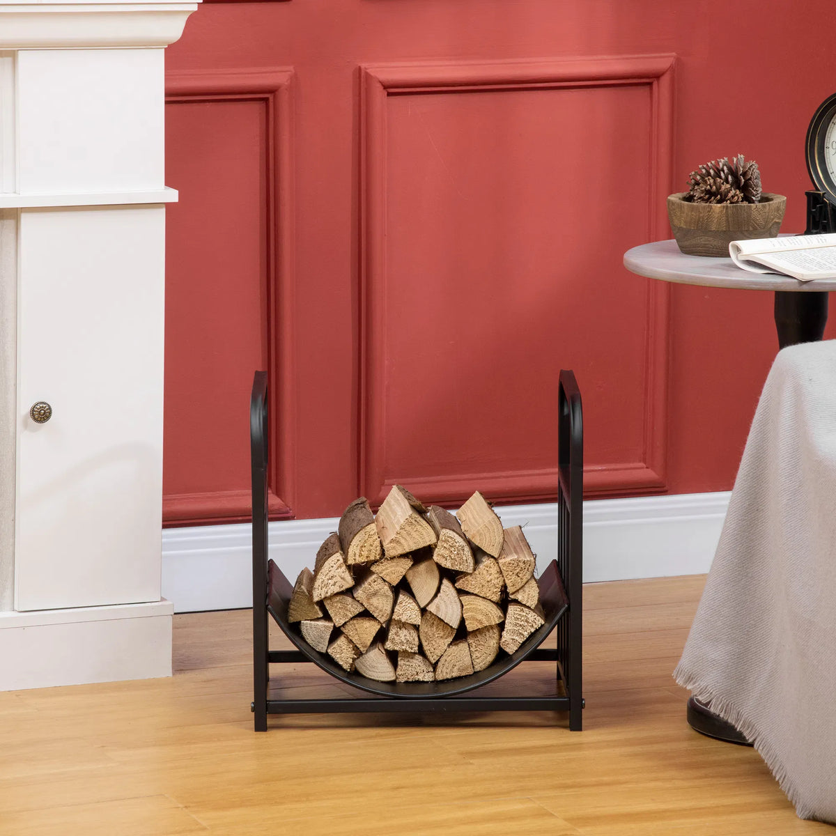 Curved Firewood Log Rack with Bear and Pine Tree Design, 17 Inch – image 7