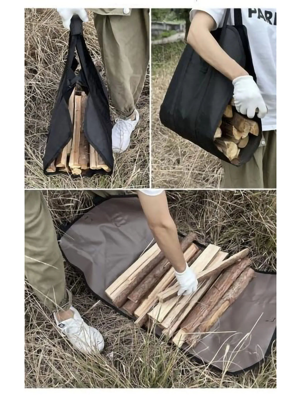 Landscaping Firewood Log Carrier Tote – Heavy Canvas Wood Bag