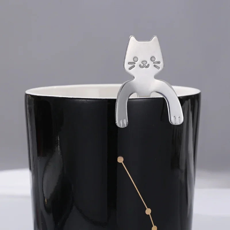 Cat Shaped Coffee Spoons - Stainless Steel Dessert Teaspoons – image 3